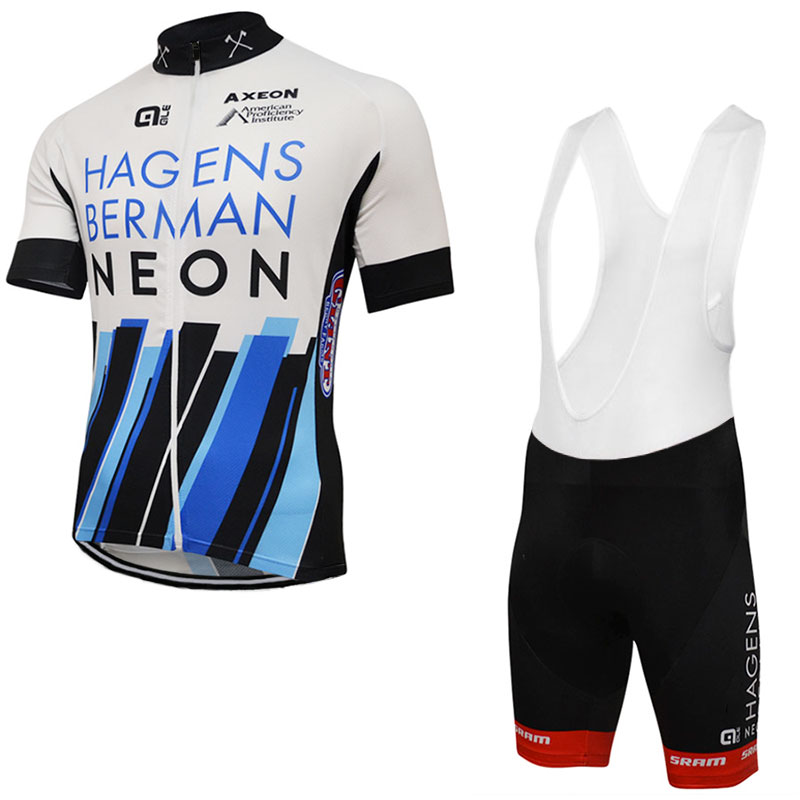 Axeon Hagens Berman Kurzarmtrikot 2017 und Kurze Tragerhose Wei und shwarz